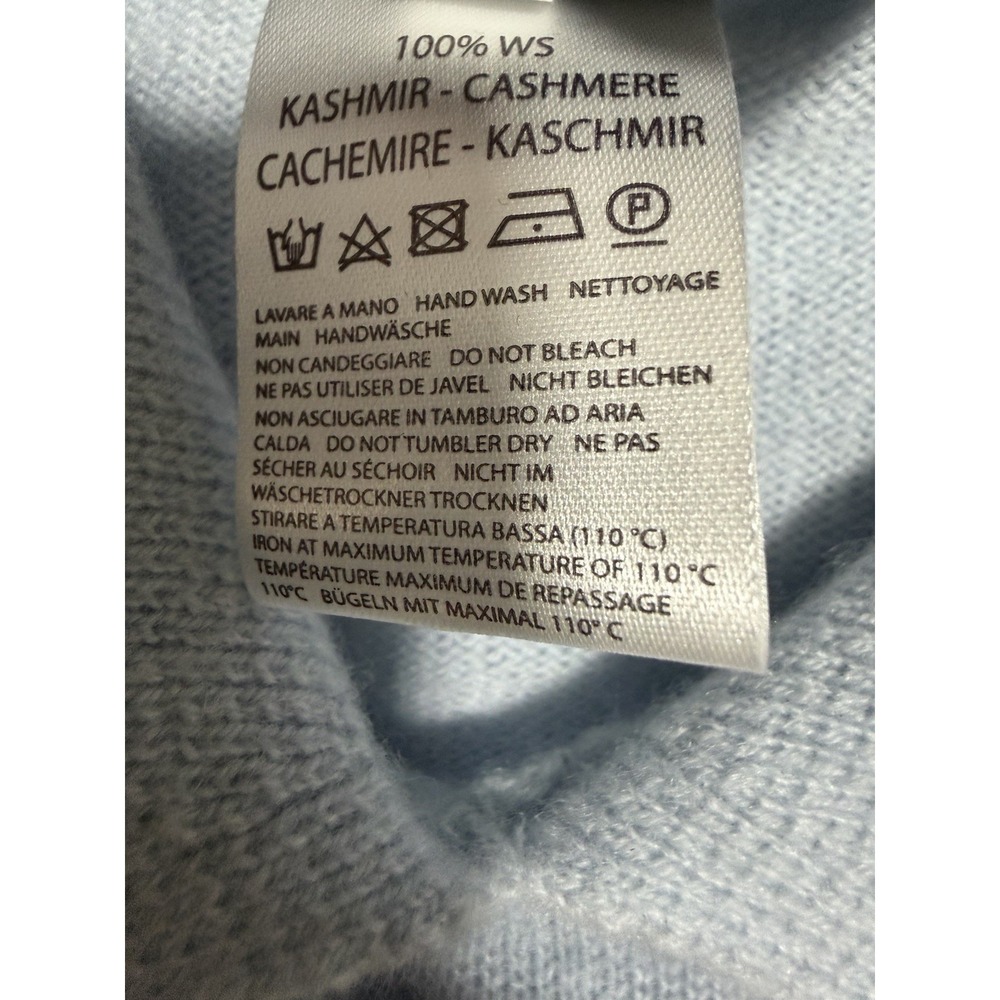 Vanisè Polo Collared Cashmere Sweater Baby Blue Women's Size Medium (44 IT) - Picture 12 of 12